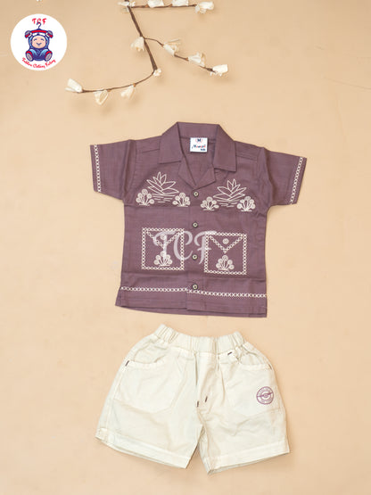 Onion Pink - Boys Readymade Cotton Shirts & Shorts