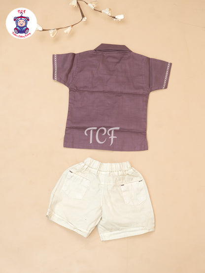 Onion Pink - Boys Readymade Cotton Shirts & Shorts