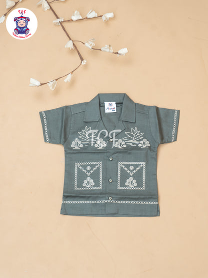 Green - Boys Readymade Cotton Shirts & Shorts