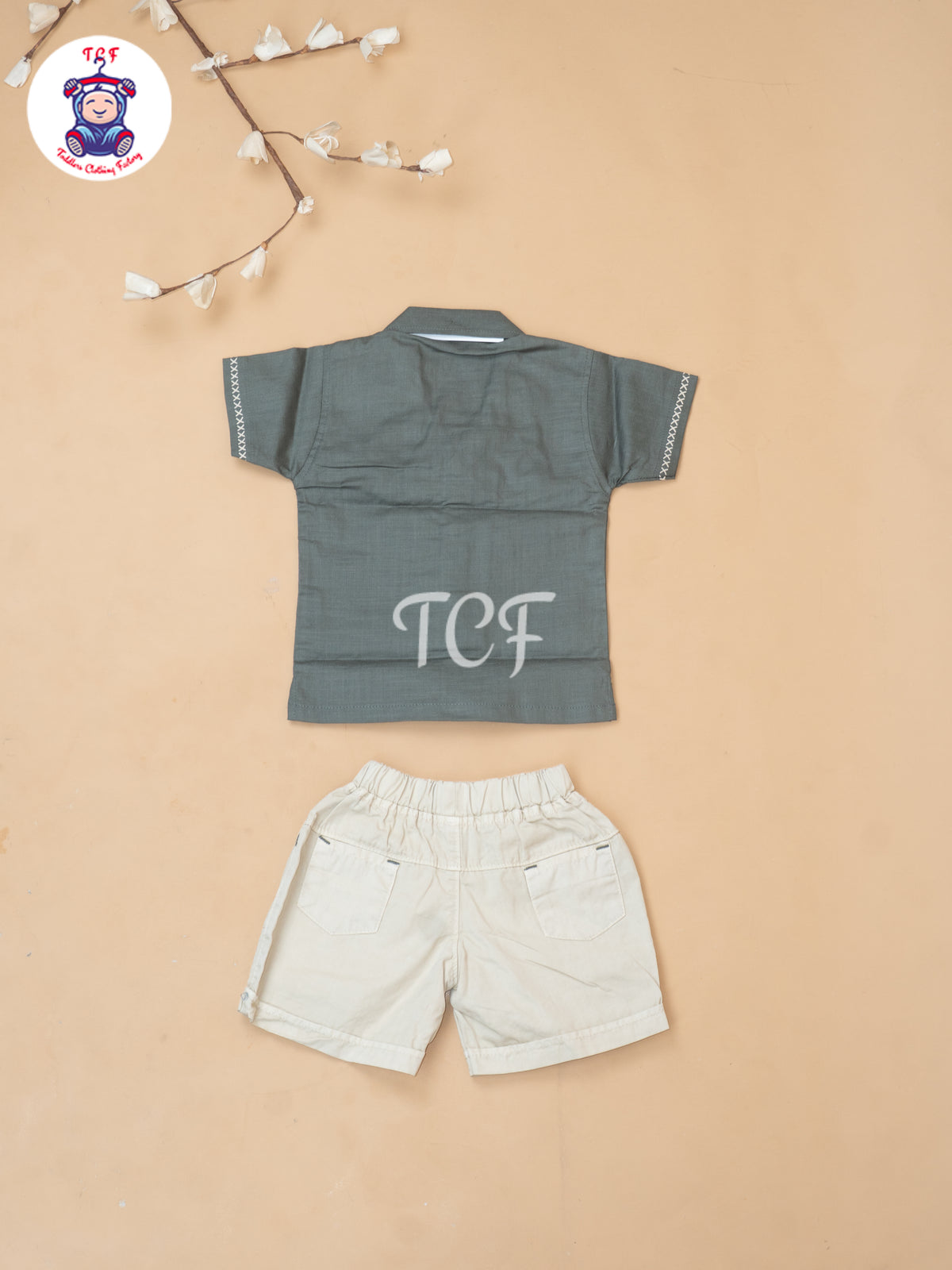 Green - Boys Readymade Cotton Shirts & Shorts