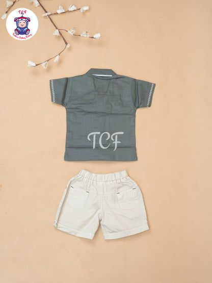 Green - Boys Readymade Cotton Shirts & Shorts