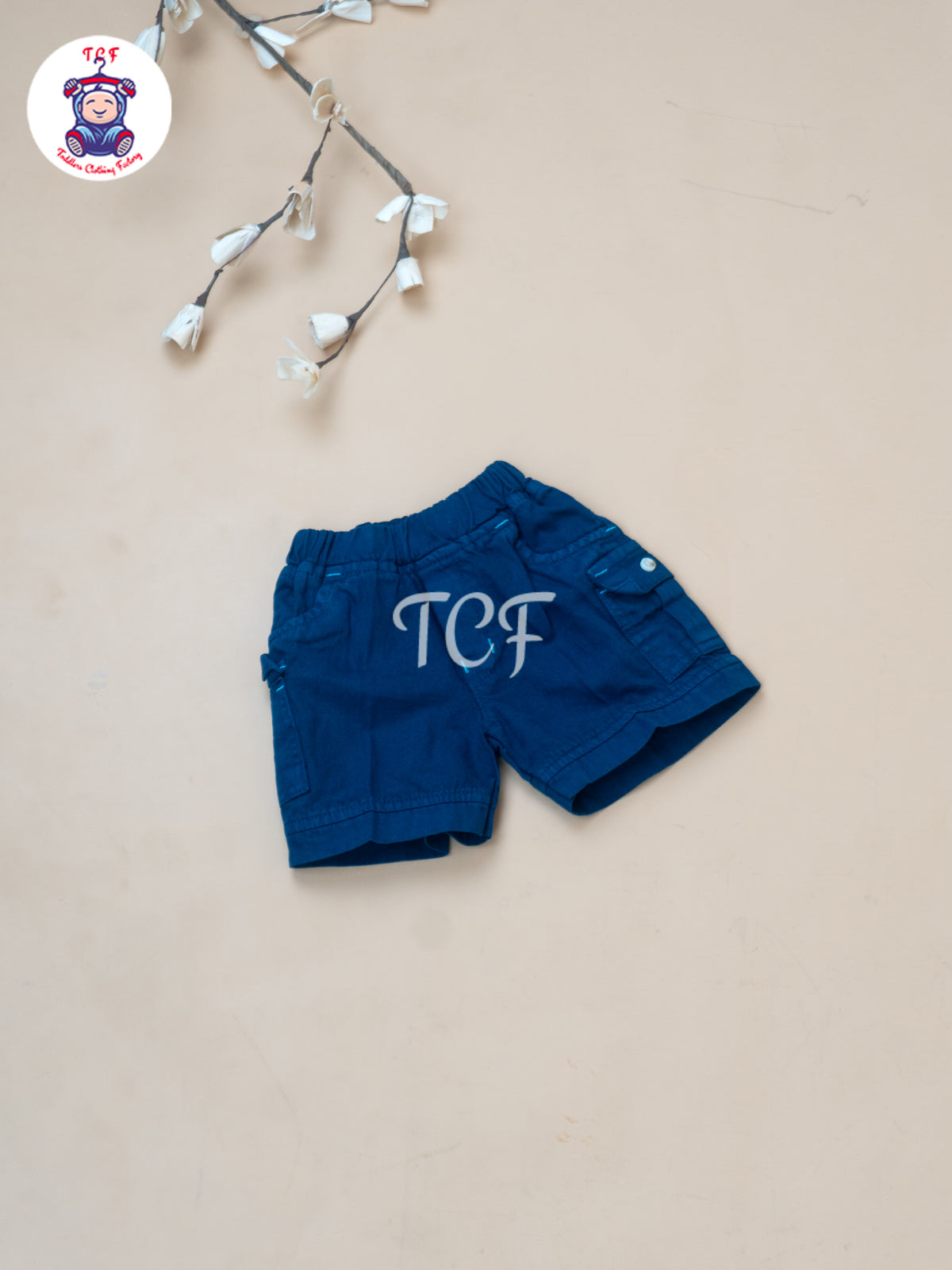 Cream & Blue - Boys Readymade Cotton Shirts & Shorts