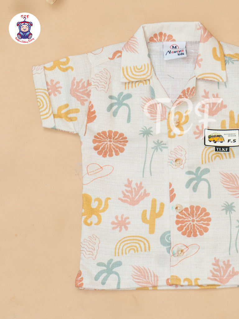 Cream & Rust - Boys Readymade Cotton Shirts & Shorts