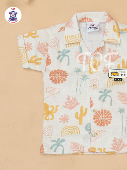 Cream & Rust - Boys Readymade Cotton Shirts & Shorts