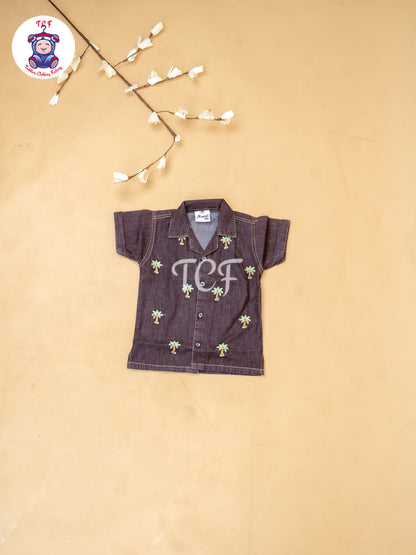 Brown - Boys Readymade Cotton Shirts & Shorts