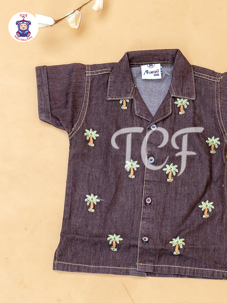 Brown - Boys Readymade Cotton Shirts & Shorts