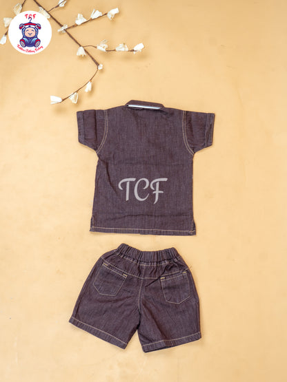 Brown - Boys Readymade Cotton Shirts & Shorts