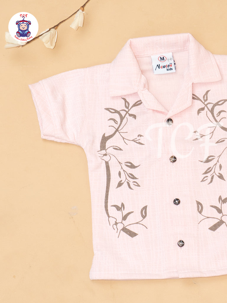 Peach - Boys Readymade Cotton Shirts & Shorts