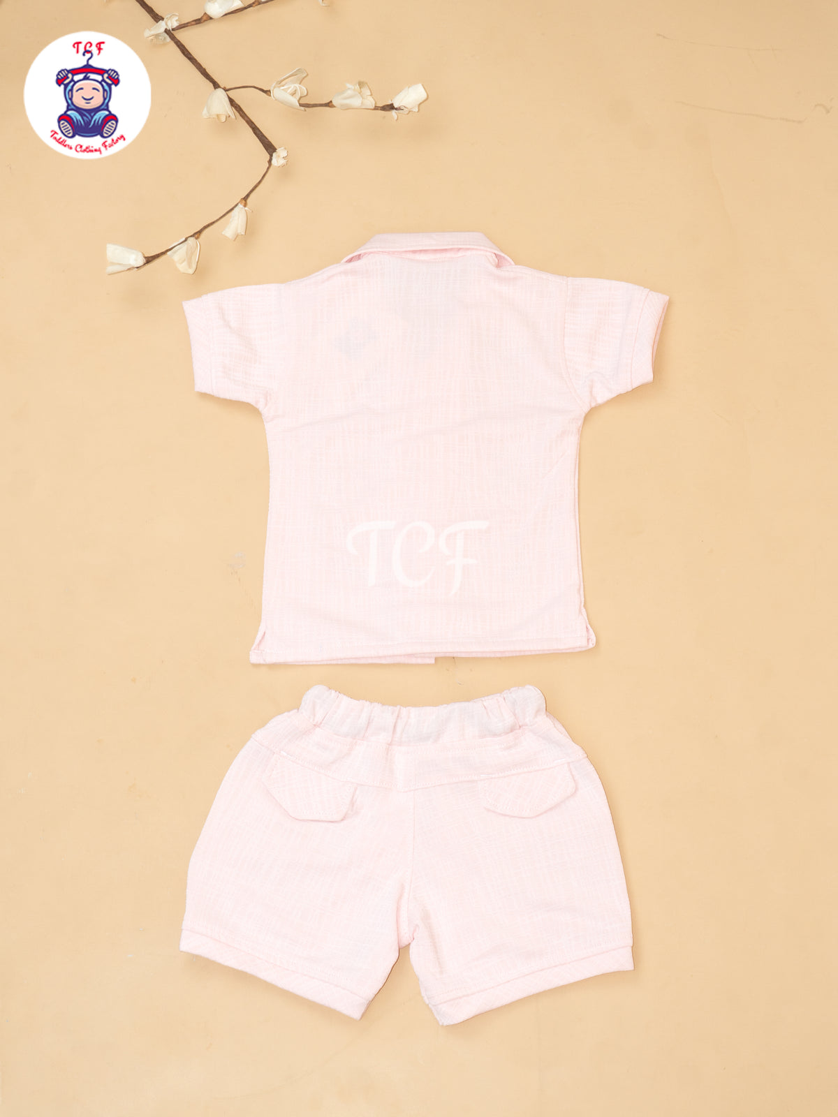 Peach - Boys Readymade Cotton Shirts & Shorts