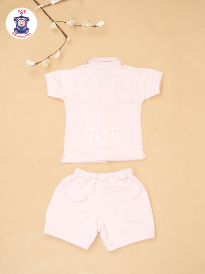 Peach - Boys Readymade Cotton Shirts & Shorts
