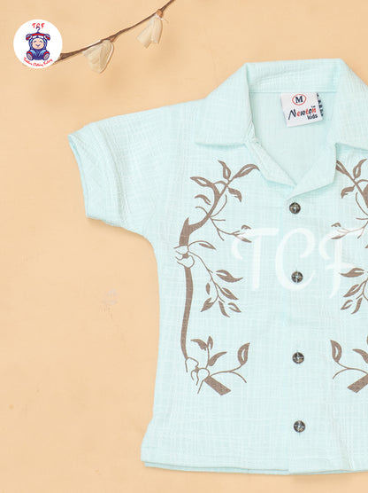 Green - Boys Readymade Cotton Shirts & Shorts