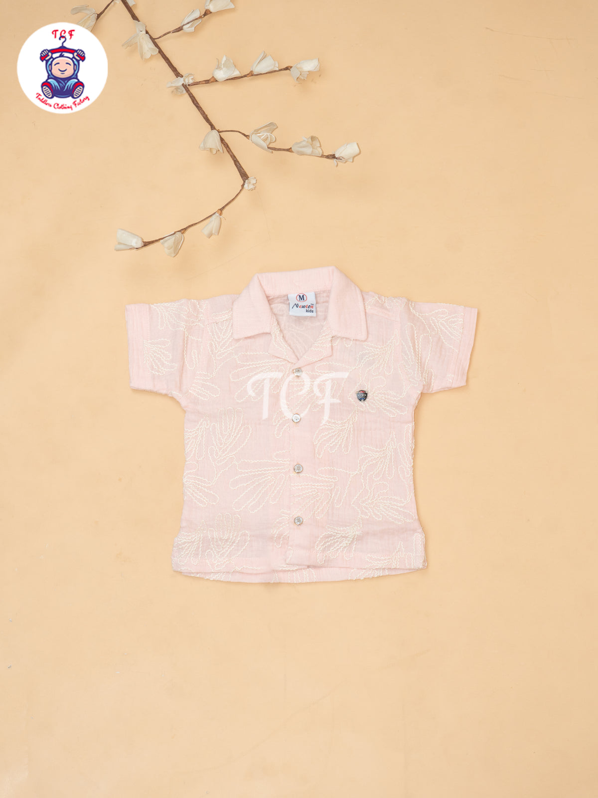 Peach - Boys Readymade Cotton Shirts & Shorts