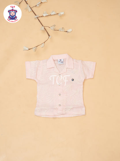 Peach - Boys Readymade Cotton Shirts & Shorts