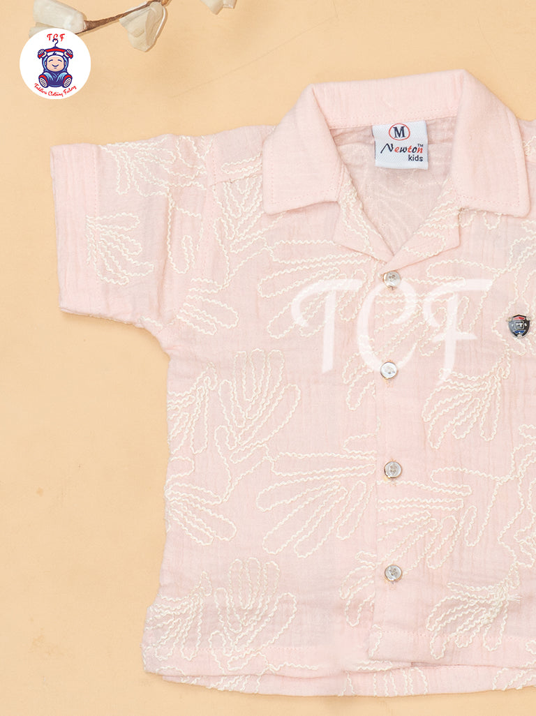 Peach - Boys Readymade Cotton Shirts & Shorts