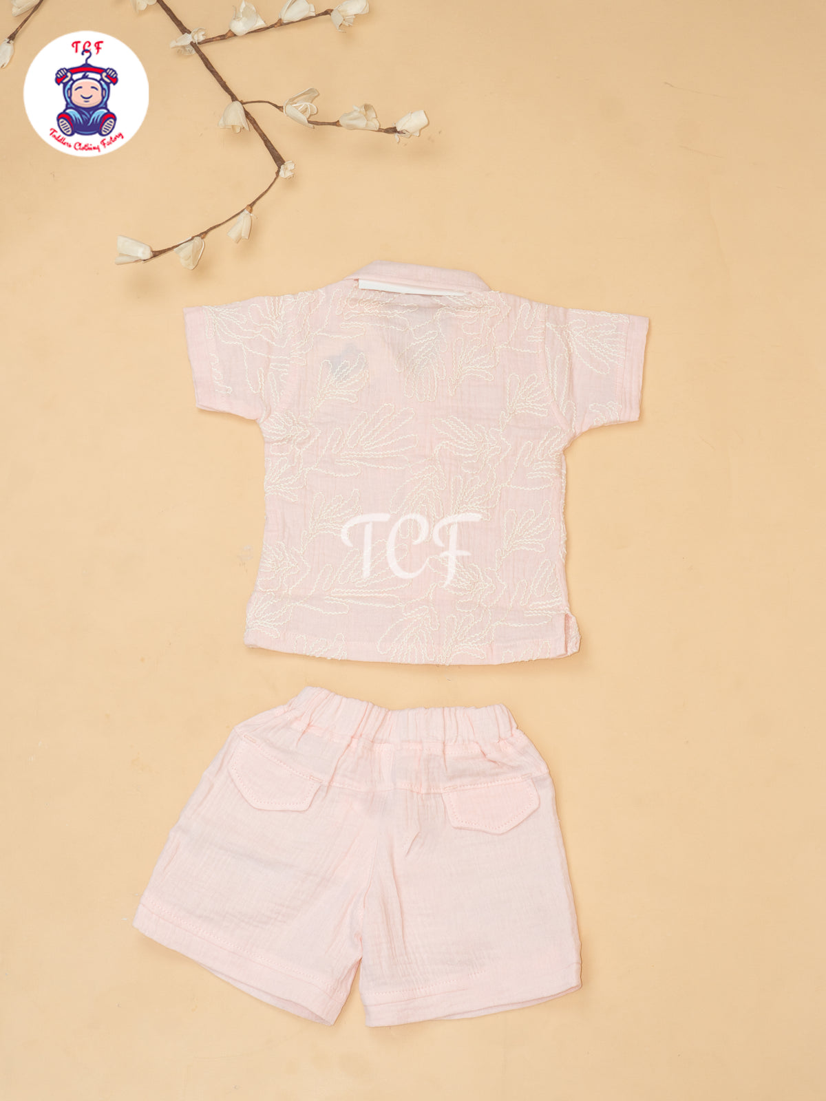 Peach - Boys Readymade Cotton Shirts & Shorts