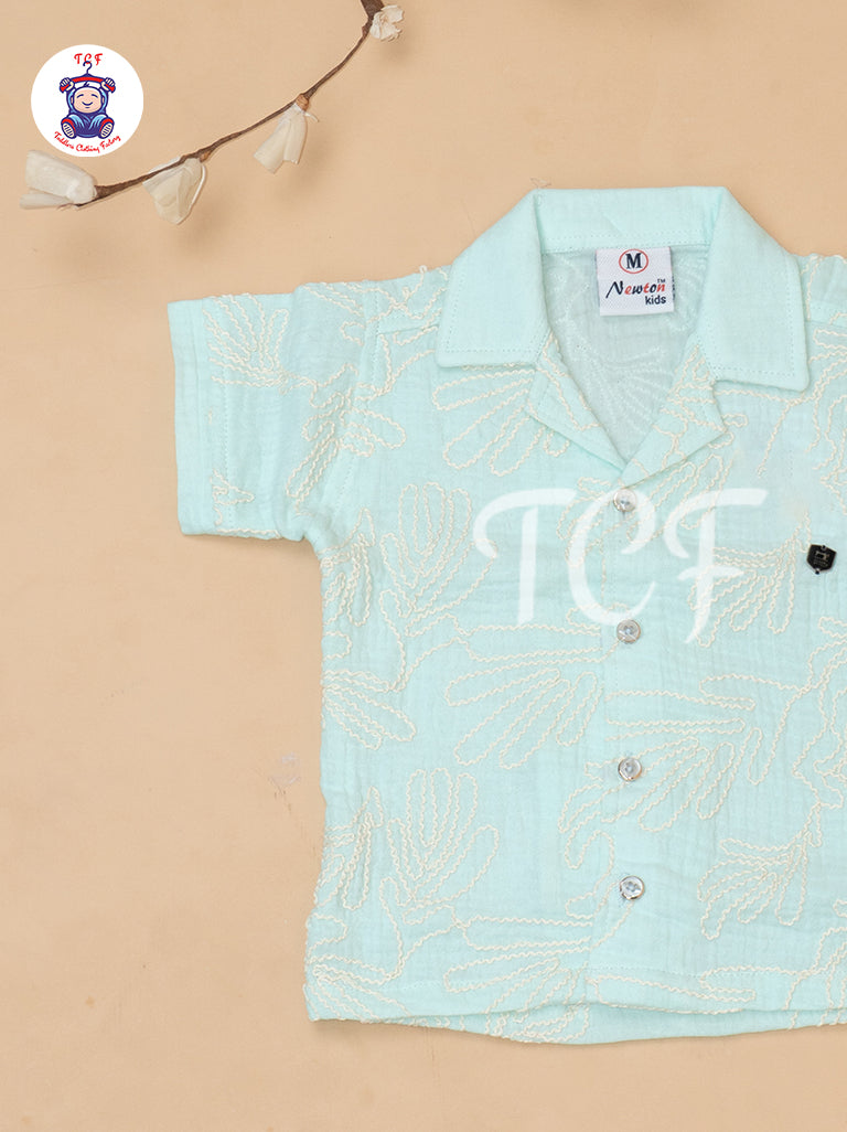 Green - Boys Readymade Cotton Shirts & Shorts