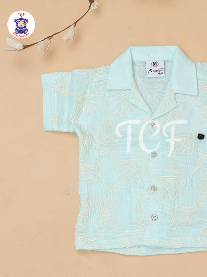 Green - Boys Readymade Cotton Shirts & Shorts
