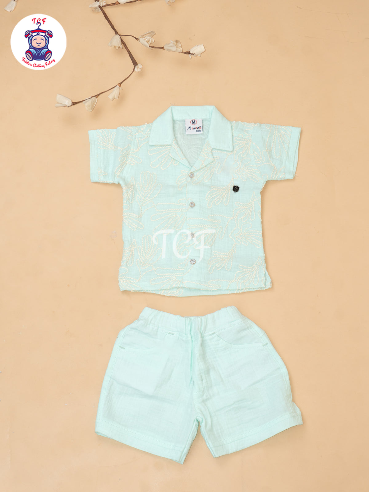 Green - Boys Readymade Cotton Shirts & Shorts