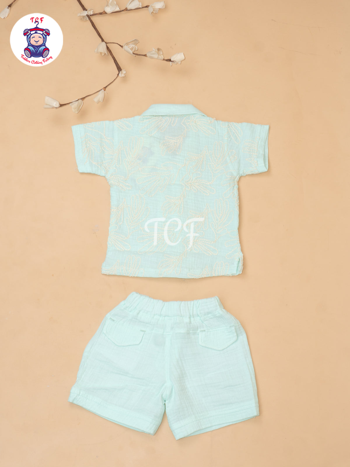 Green - Boys Readymade Cotton Shirts & Shorts