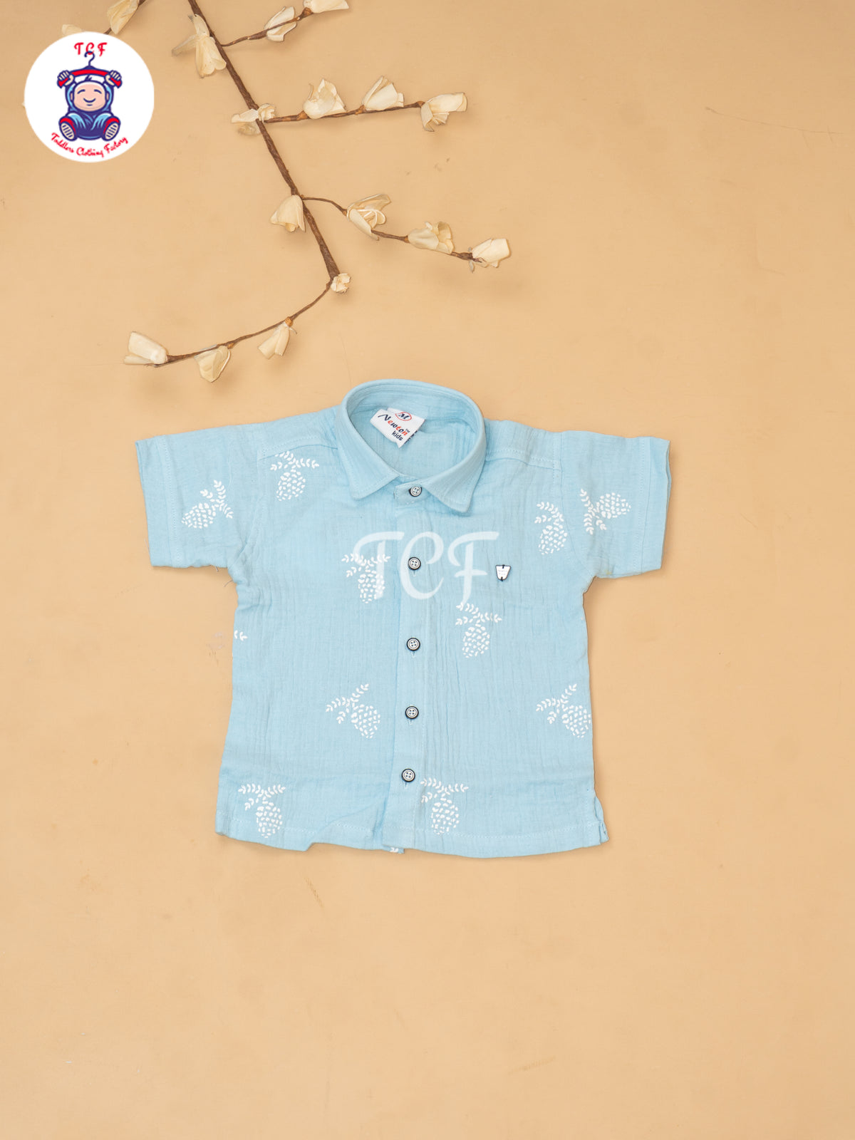 Sky Blue - Boys Readymade Cotton Shirts & Shorts