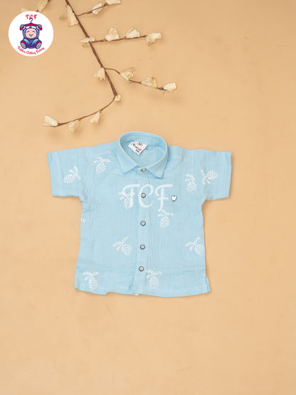 Sky Blue - Boys Readymade Cotton Shirts & Shorts