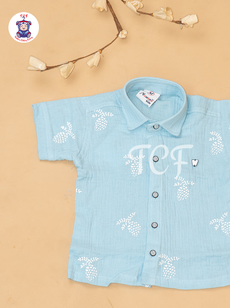 Sky Blue - Boys Readymade Cotton Shirts & Shorts