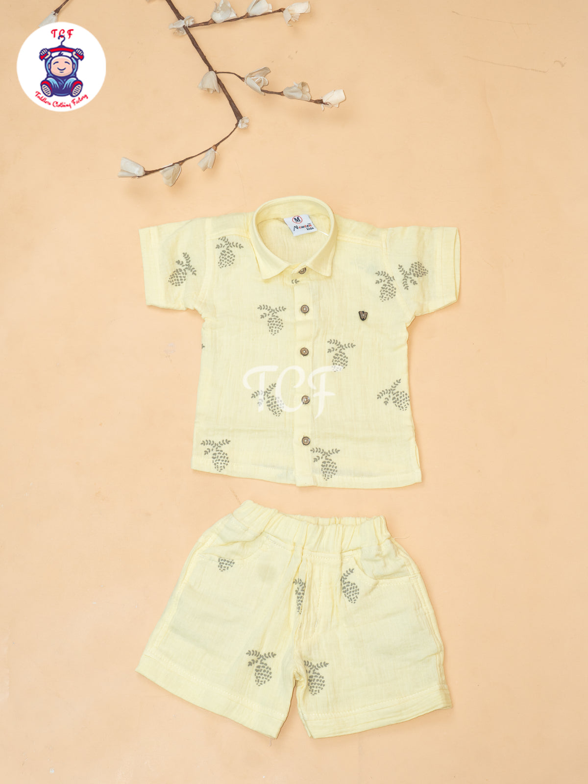 Yellow - Boys Readymade Cotton Shirts & Shorts