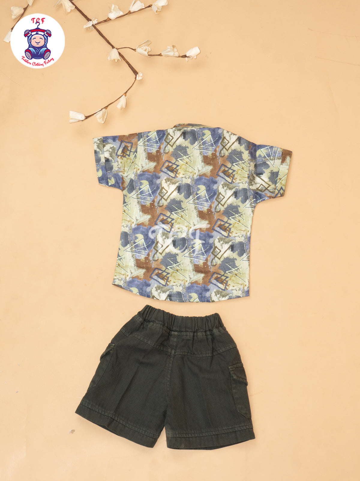 Green - Boys Readymade Cotton Shirts & Shorts