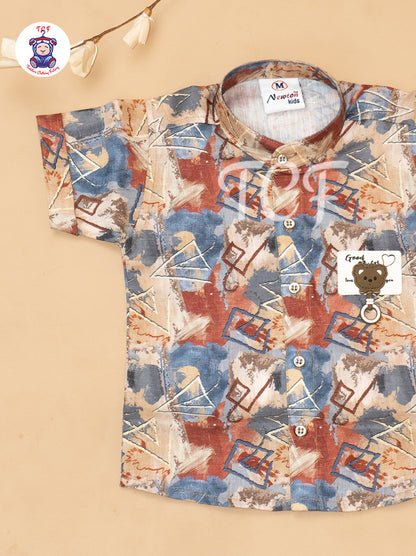 Blue - Boys Readymade Cotton Shirts & Shorts