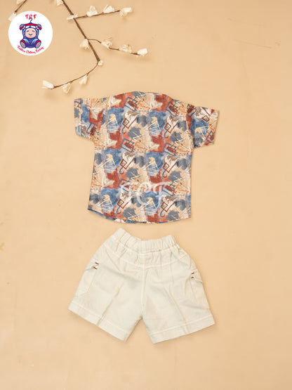 Blue - Boys Readymade Cotton Shirts & Shorts