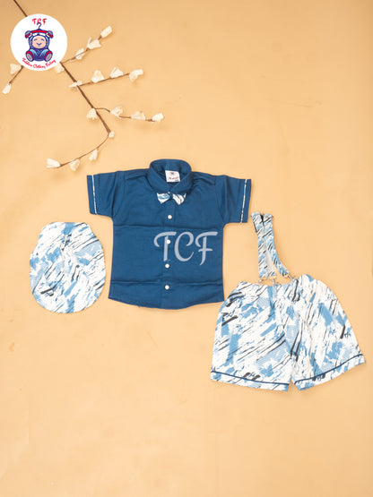 Blue - Boys Readymade Cotton Shirts & Shorts