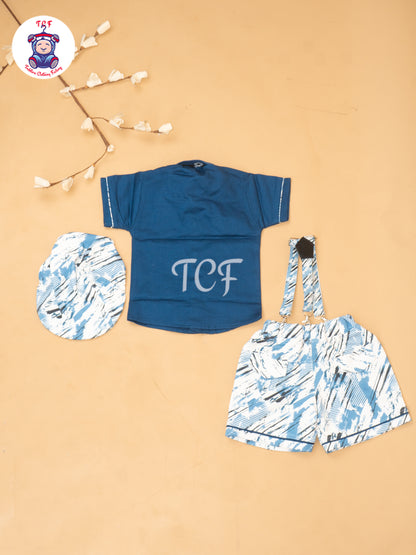 Blue - Boys Readymade Cotton Shirts & Shorts