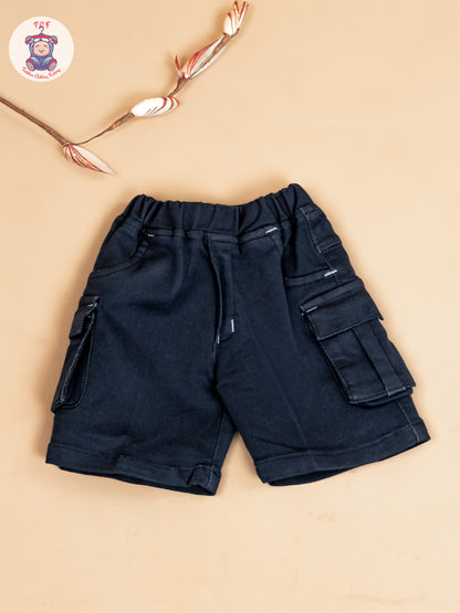 Grey & Navy Blue - Boys Readymade Cotton Shirts & Shorts