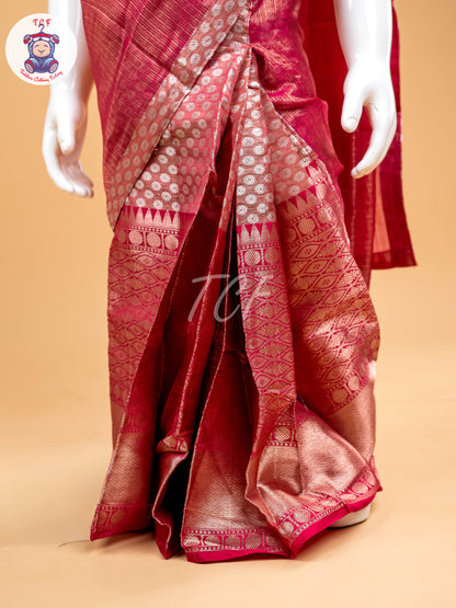 Pink - Girls Readymade Welcro Saree