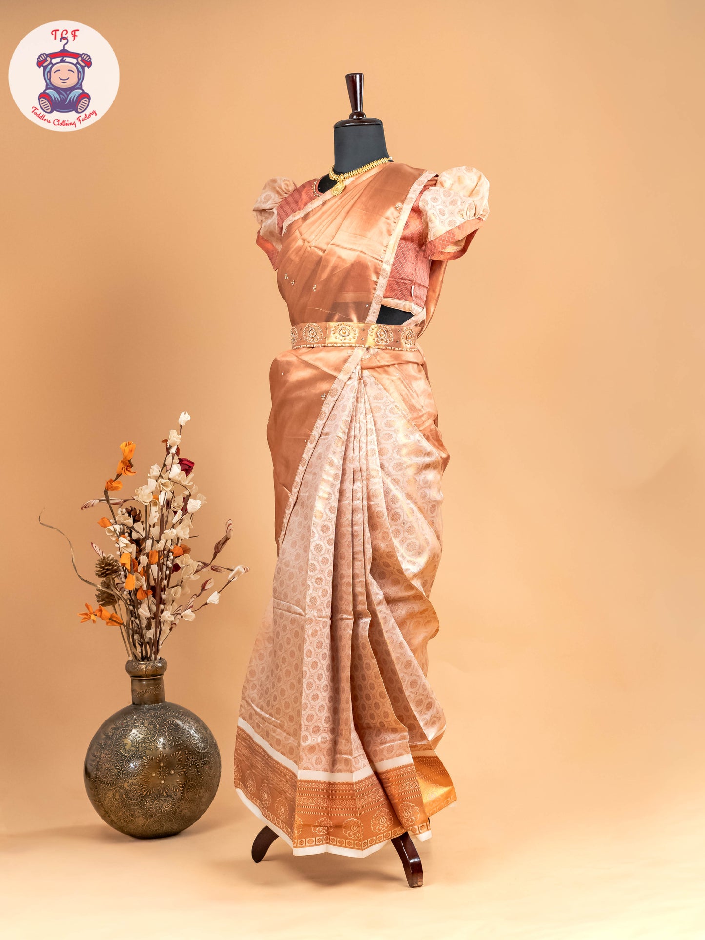 Sandal - Girls Readymade Welcro Saree