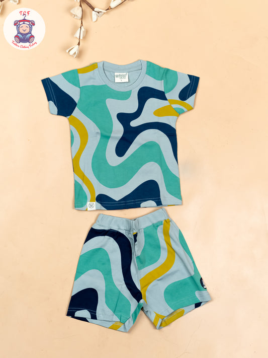 Green & Navy Blue - T-Shirts & Shorts