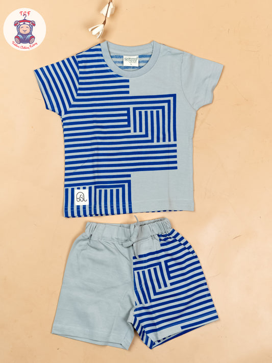 Grey & Blue - T-Shirts & Shorts