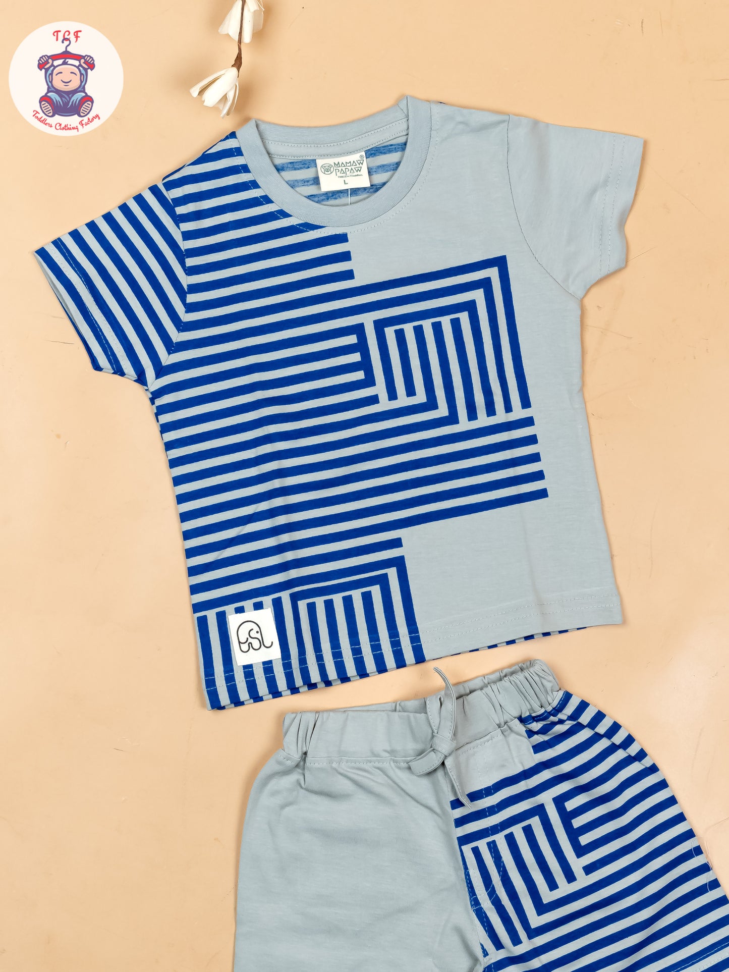 Grey & Blue - T-Shirts & Shorts