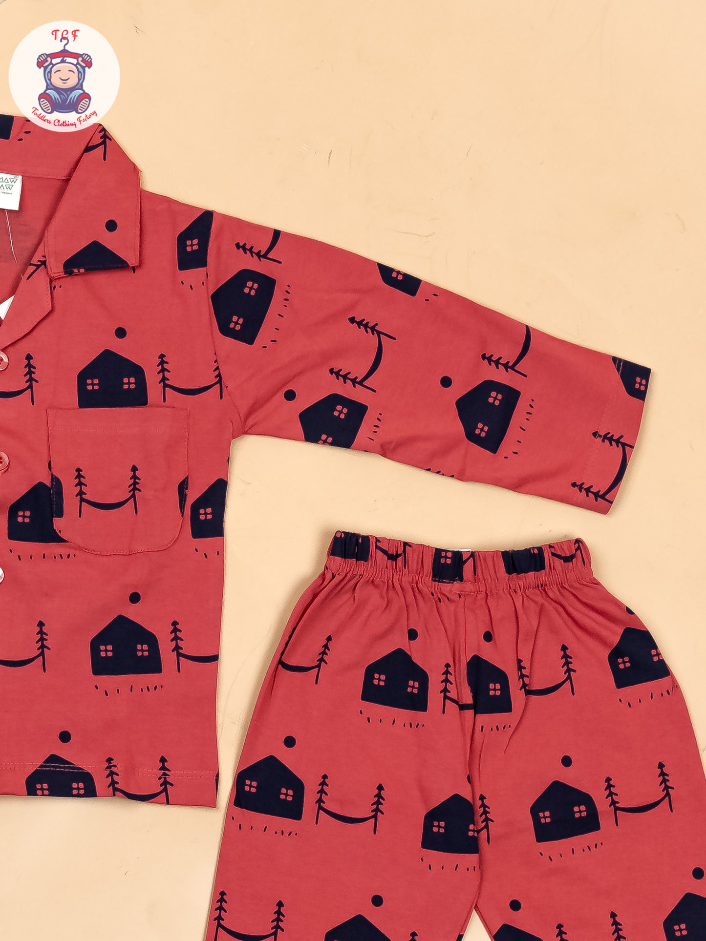 Majentha & Navy Blue  - Boys Readymade Shirts & Pant