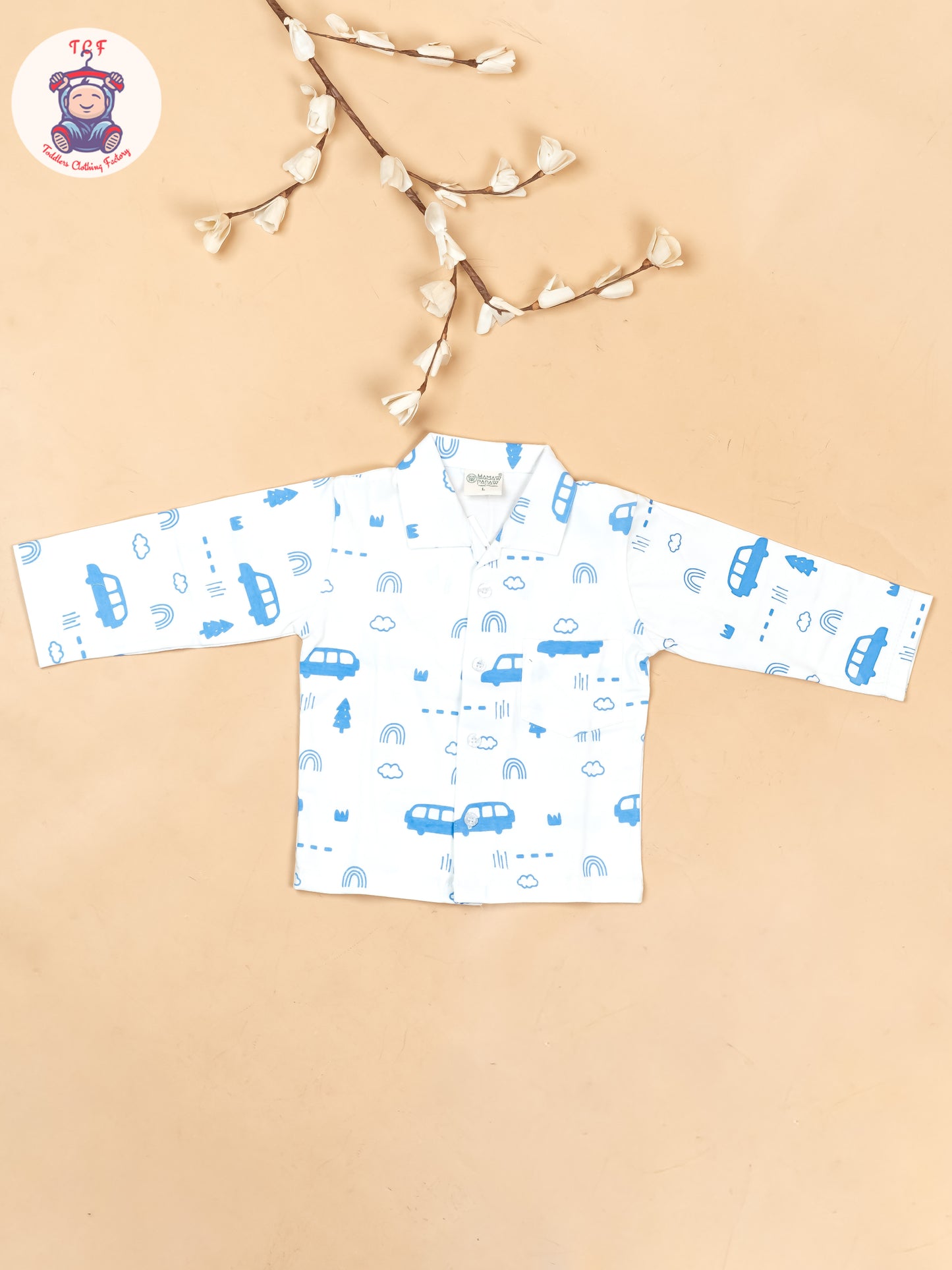 White & Blue  - Boys Readymade Shirts & Pant