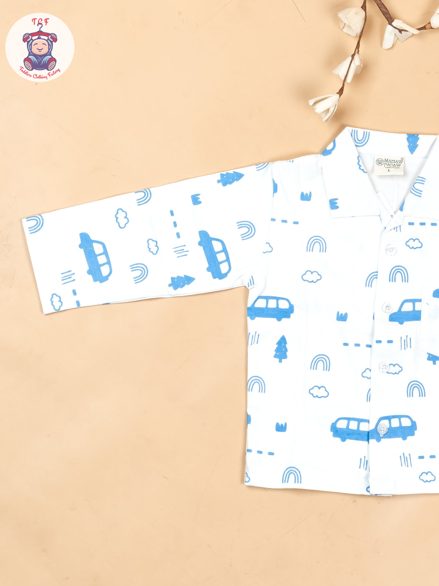 White & Blue  - Boys Readymade Shirts & Pant