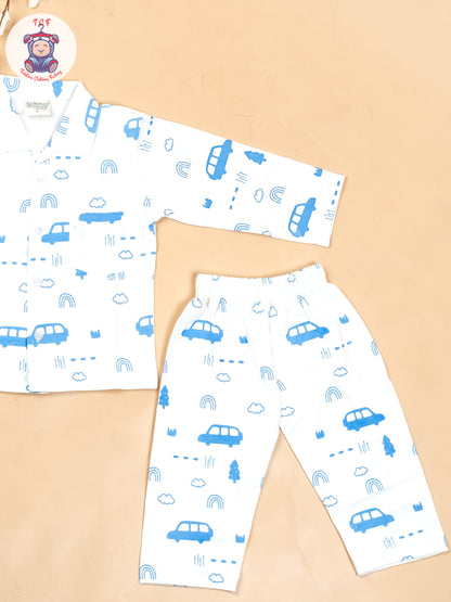 White & Blue  - Boys Readymade Shirts & Pant