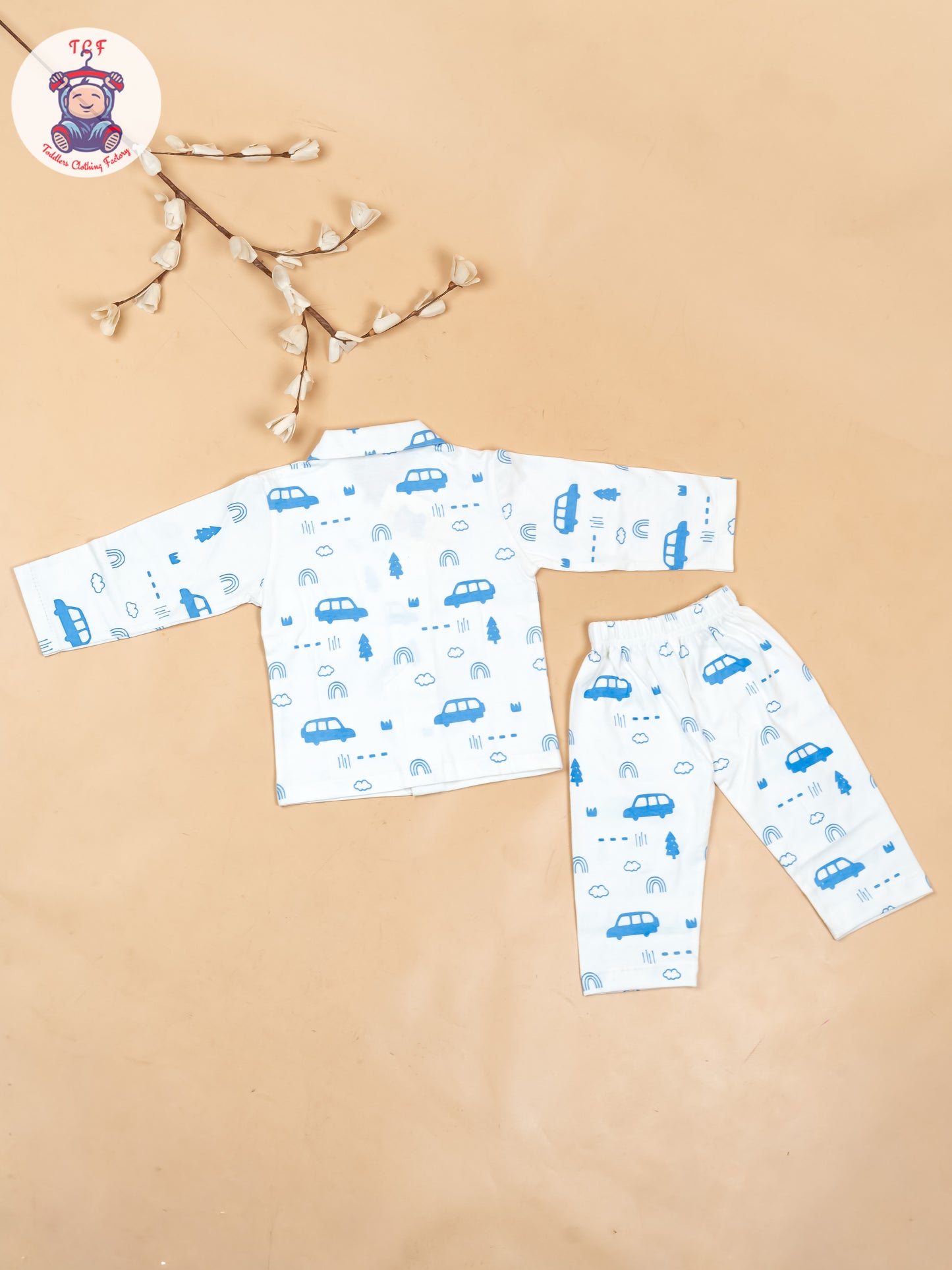 White & Blue  - Boys Readymade Shirts & Pant