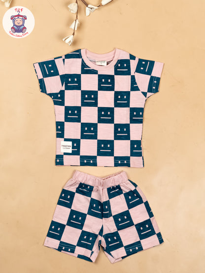 Onion Pink & Navy Blue - T-Shirts & Shorts