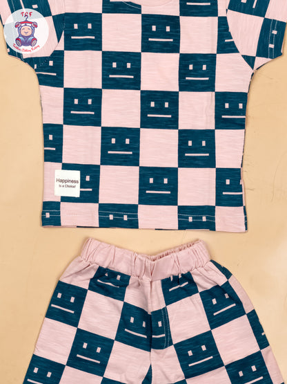 Onion Pink & Navy Blue - T-Shirts & Shorts