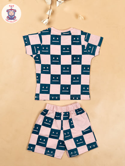 Onion Pink & Navy Blue - T-Shirts & Shorts