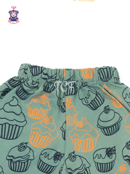 Cupcake Printed Cotton Shorts