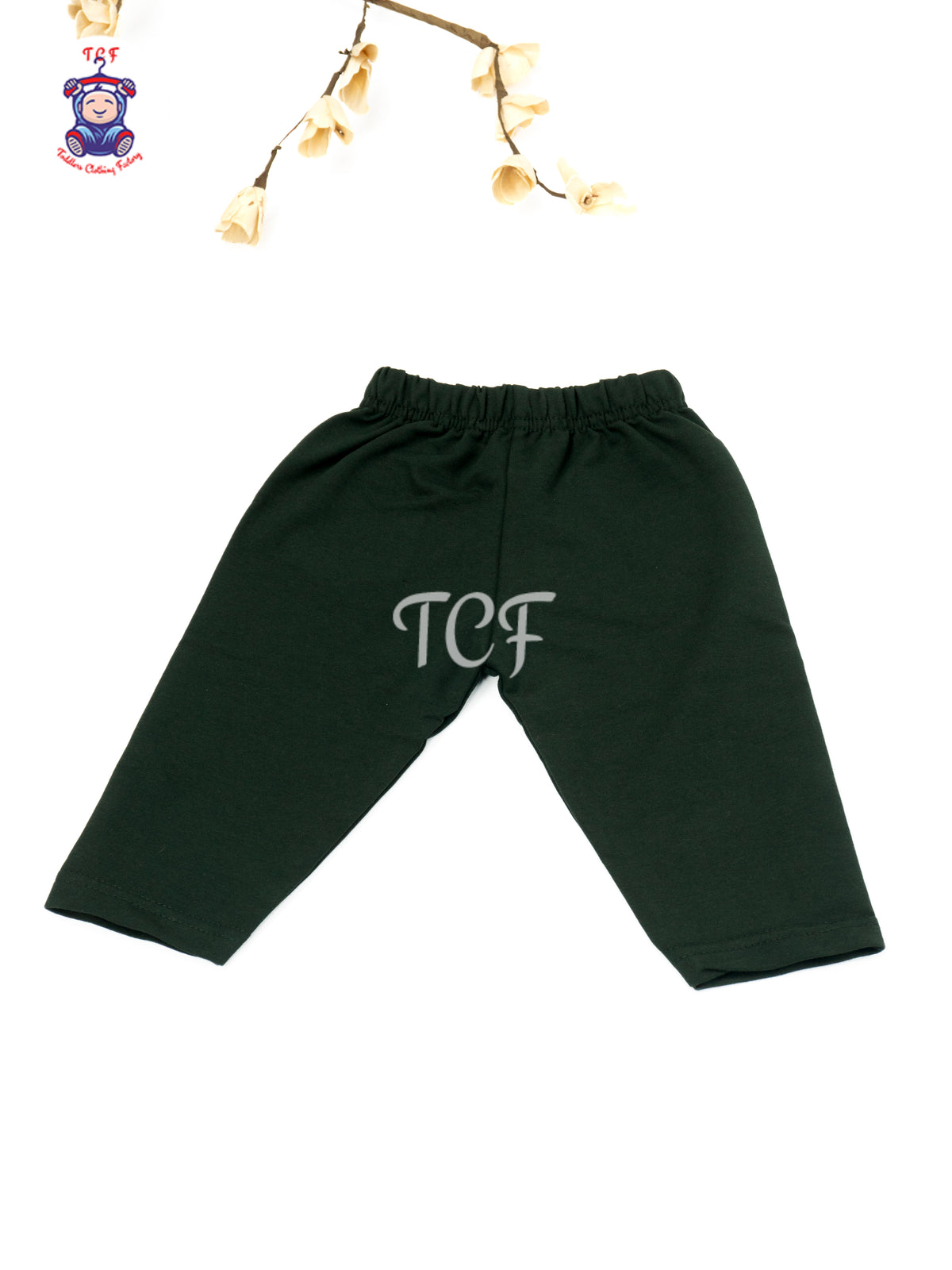 Solid Dark Green Cotton Shorts