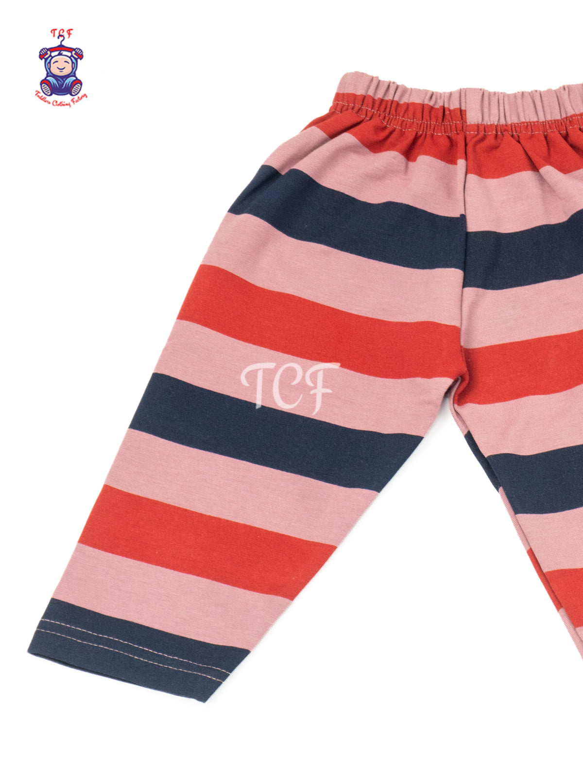 Pink & Navy Blue Striped Cotton Shorts