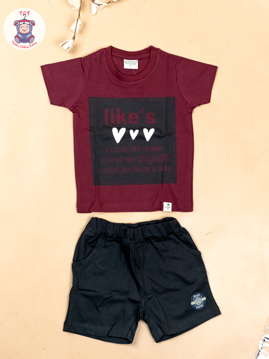 Maroon & Grey - T-Shirts & Shorts